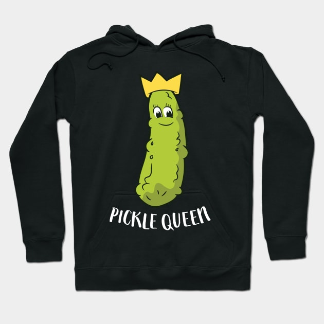 Pickle Queen Funny Cucumber Pickle Girl Hoodie by EQDesigns